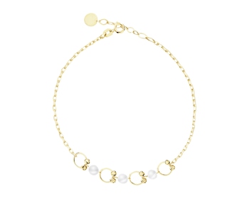 Złota bransoletka z perłami