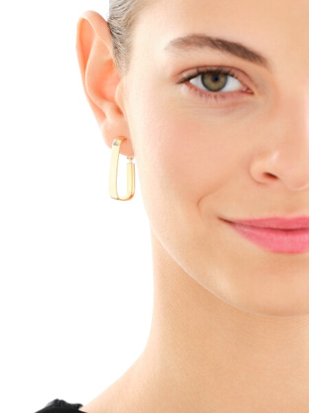 14 K Yellow Gold Earrings with Cubic Zirconia