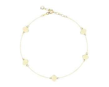 Zlatý přívěsek se zirkonem - čtyřlístek