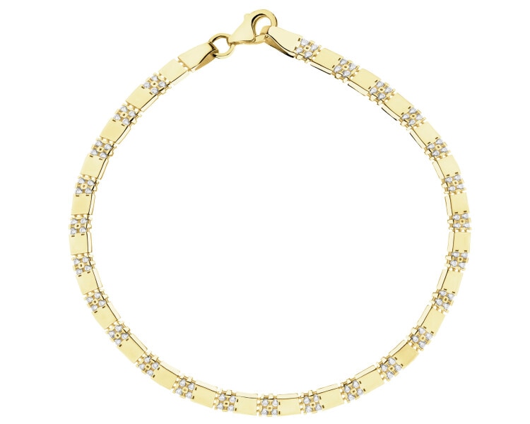 Złota bransoletka z cyrkoniami