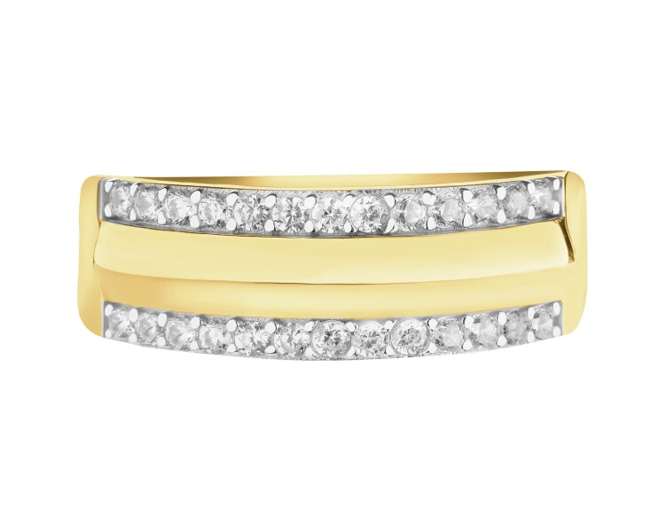 Złoty pierścionek z cyrkoniami