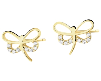 Złote kolczyki z cyrkoniami - ważki