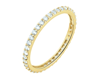 Złoty pierścionek z cyrkoniami - Eternity