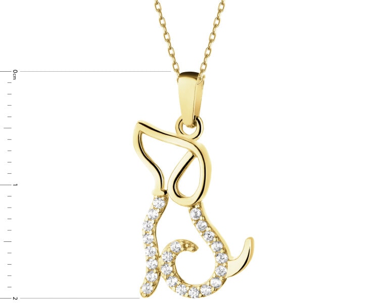 Złota zawieszka z cyrkoniami - piesek