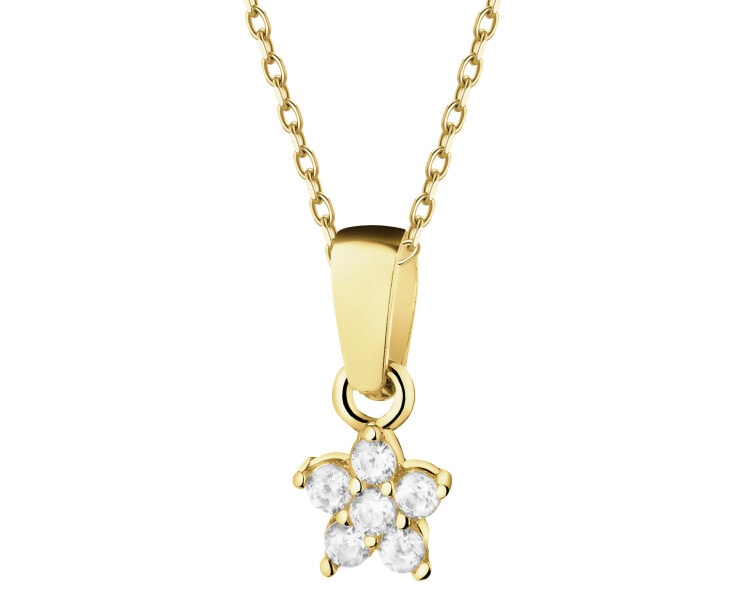 Złota zawieszka - kwiat