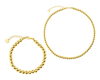 Náhrdelník a náramek z mosazi, pozlacené – souprava