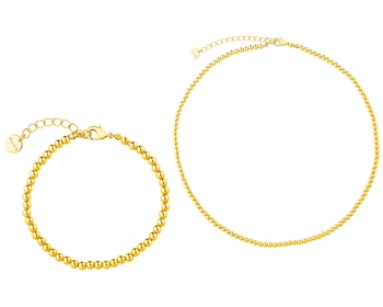 Náhrdelník a náramek z mosazi, pozlacené – souprava