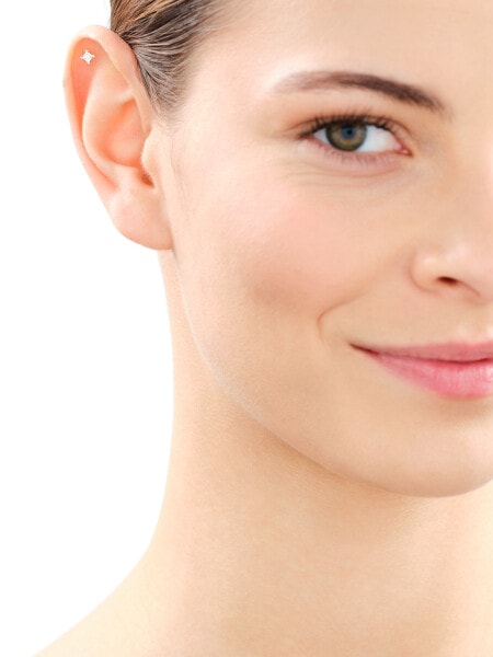 9 K Rhodium-Plated White Gold Piercing with Diamond - 0,01 ct - fineness 14 K