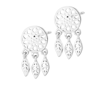 Stříbrné náušnice - lapače snů