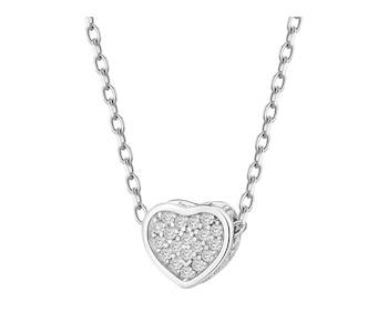 Stříbrný náhrdelník se zirkony - srdce