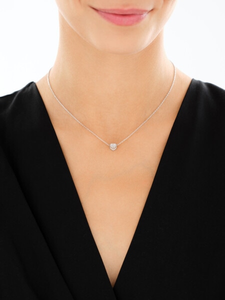 Naszyjnik srebrny z cyrkoniami - serce