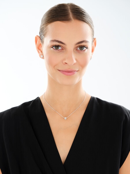 Naszyjnik srebrny z cyrkoniami - serce