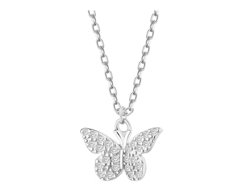 Stříbrný přívěsek se zirkony - motýl