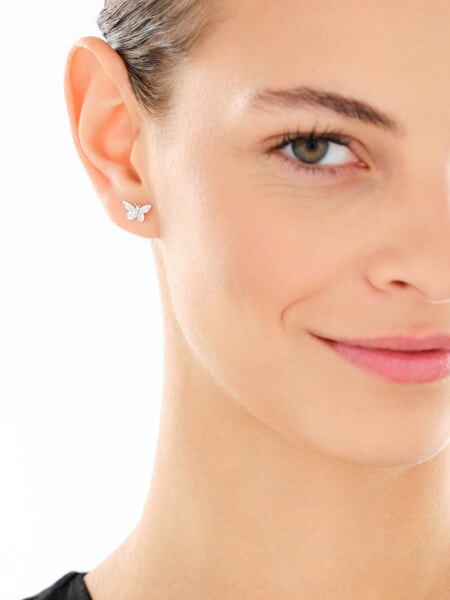 Kolczyki srebrne z cyrkoniami - motyle