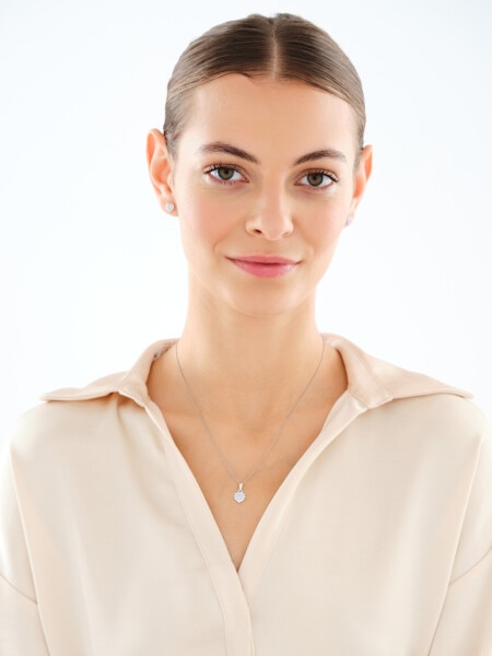 Kolczyki srebrne z cyrkoniami - serca