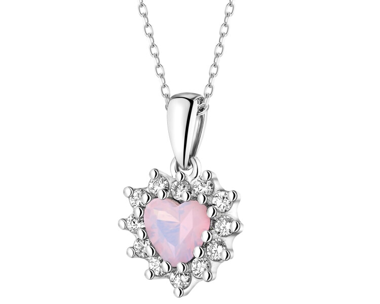 Zawieszka srebrna z cyrkoniami - serce