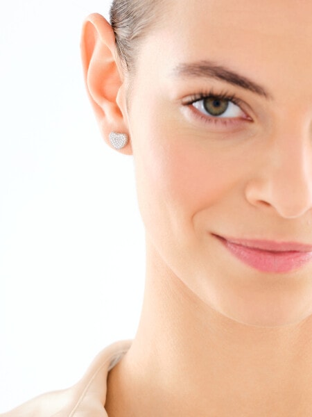 Kolczyki srebrne z cyrkoniami - serca