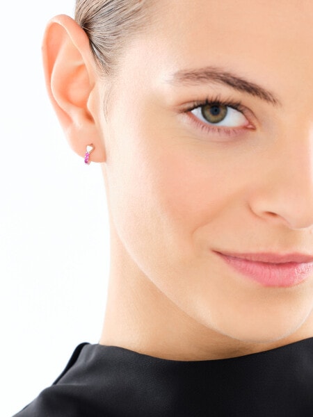 Kolczyki srebrne z cyrkoniami - serca