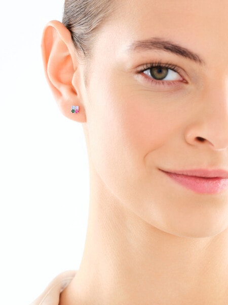 Kolczyki srebrne z cyrkoniami - kwadraty