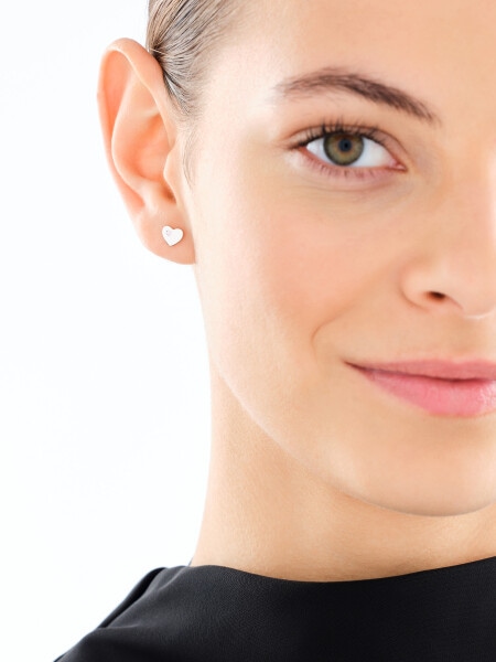 Kolczyki srebrne z cyrkoniami - serca