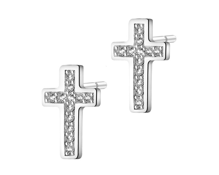 Kolczyki srebrne - krzyże