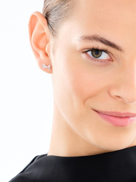 Kolczyki srebrne z cyrkoniami - kokardki