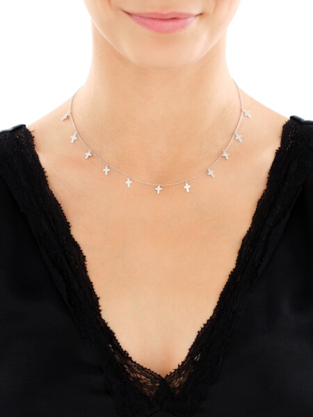 Naszyjnik srebrny - krzyże