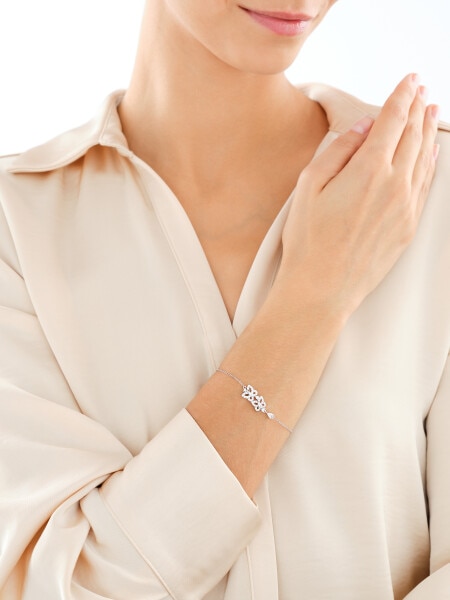 Bransoletka srebrna z cyrkoniami - motyle