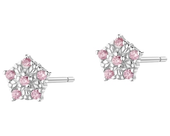 Stříbrné náušnice se zirkony - sněhové vločky