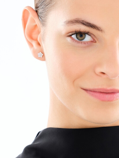 Kolczyki srebrne z cyrkoniami - śnieżynki