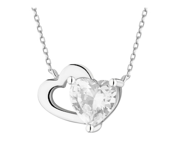 Stříbrný náhrdelník se zirkonem - srdce