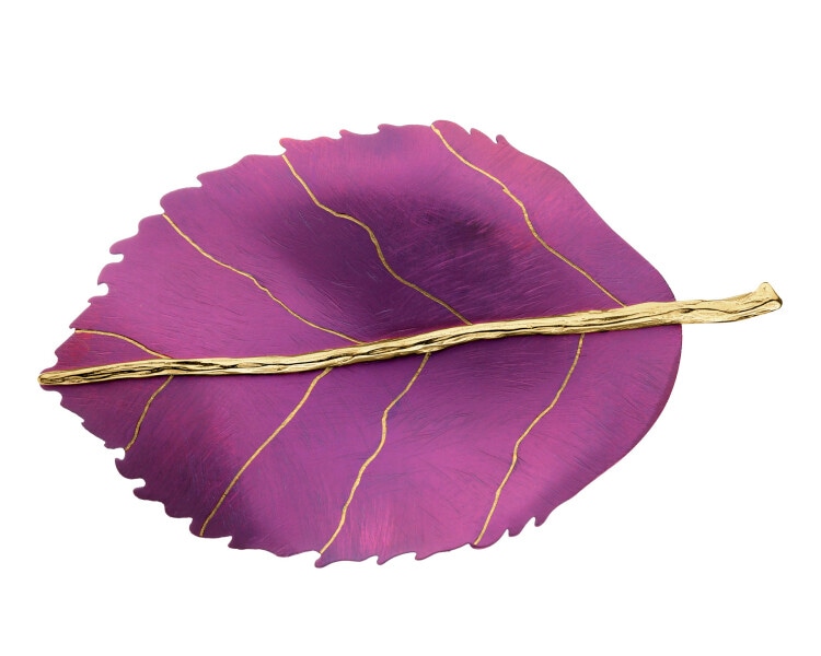 Broszka - zawieszka ze srebra i tytanu - liść