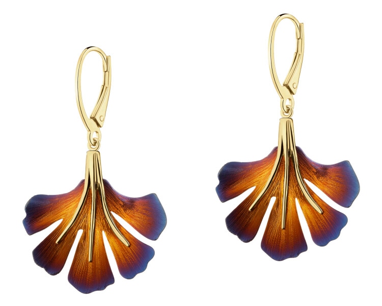 Kolczyki ze srebra i tytanu - liście