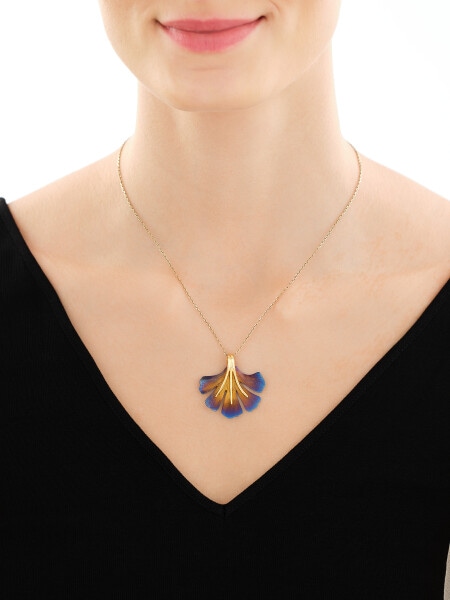 Zawieszka ze srebra i tytanu - liść