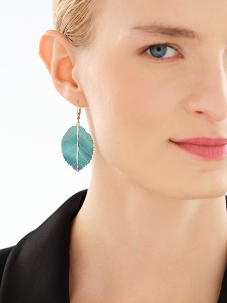 Kolczyki ze srebra i tytanu - liście