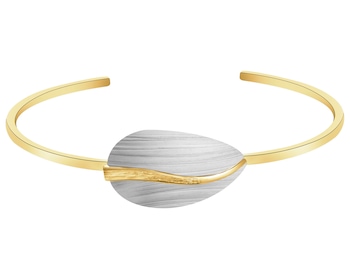 Náramek ze stříbra a titanu - list