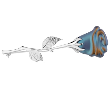 Brož ze stříbra a titanu - růže