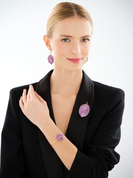 Kolczyki ze srebra i tytanu - liście