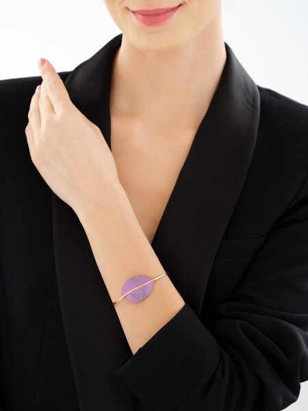 Bransoletka ze srebra i tytanu - liść