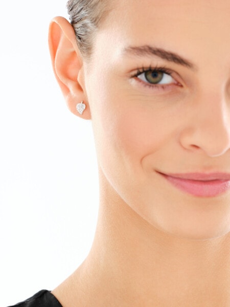 Kolczyki srebrne z cyrkoniami - liście