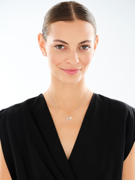 Kolczyki srebrne z cyrkoniami - liście