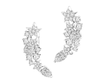 Stříbrné náušnice se zirkony - hvězdy