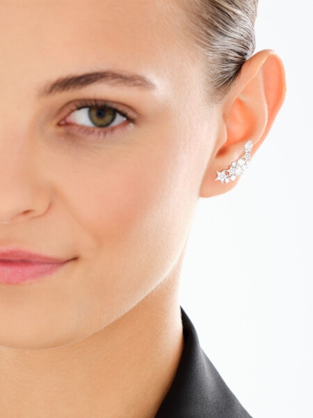 Nausznice srebrne z cyrkoniami - gwiazdy