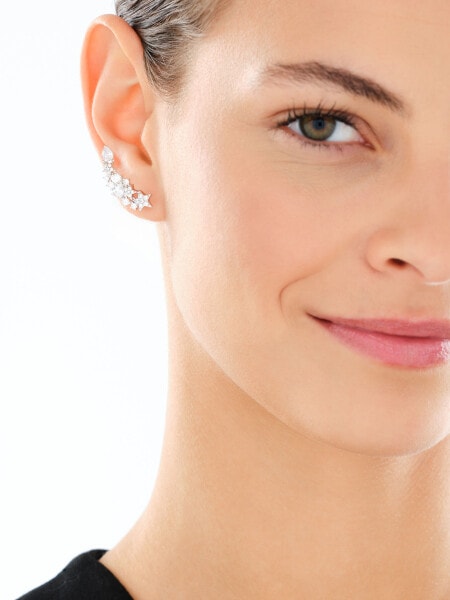 Nausznice srebrne z cyrkoniami - gwiazdy