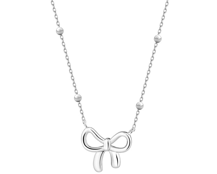 Naszyjnik srebrny - kokardka, kulki