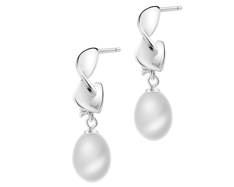 Kolczyki srebrne z perłami
