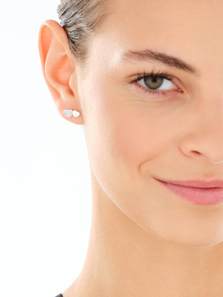 Kolczyki srebrne z cyrkoniami - serca