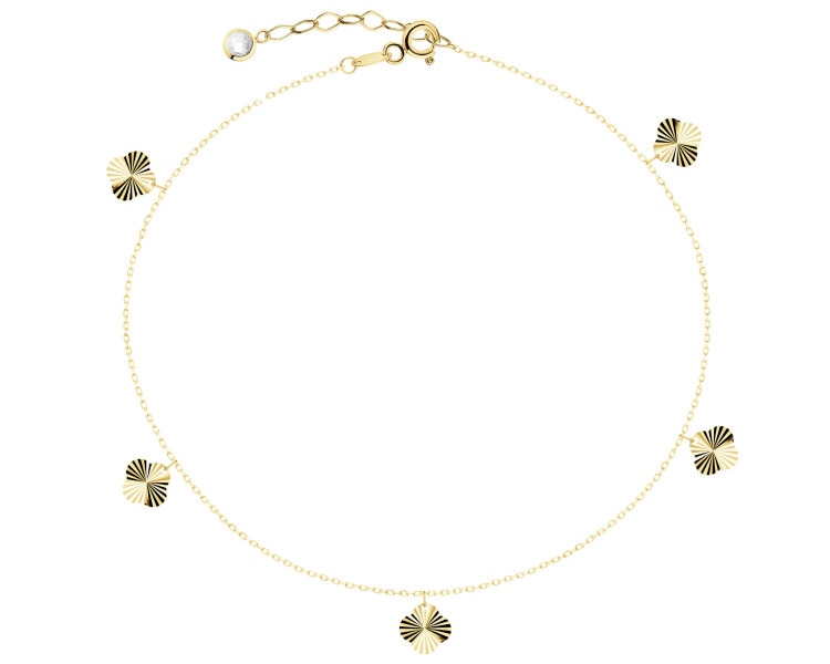 Złota bransoletka z cyrkonią - koniczyny