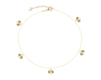 Zlatý náramek se zirkonem - čtyřlístky