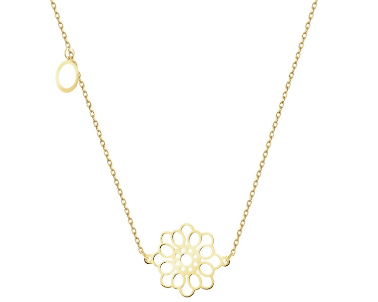 Złoty naszyjnik z cyrkonią - rozeta